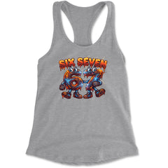67 Lava Lightning Six Seven Meme Racerback Tank Top for Women Heather Grey