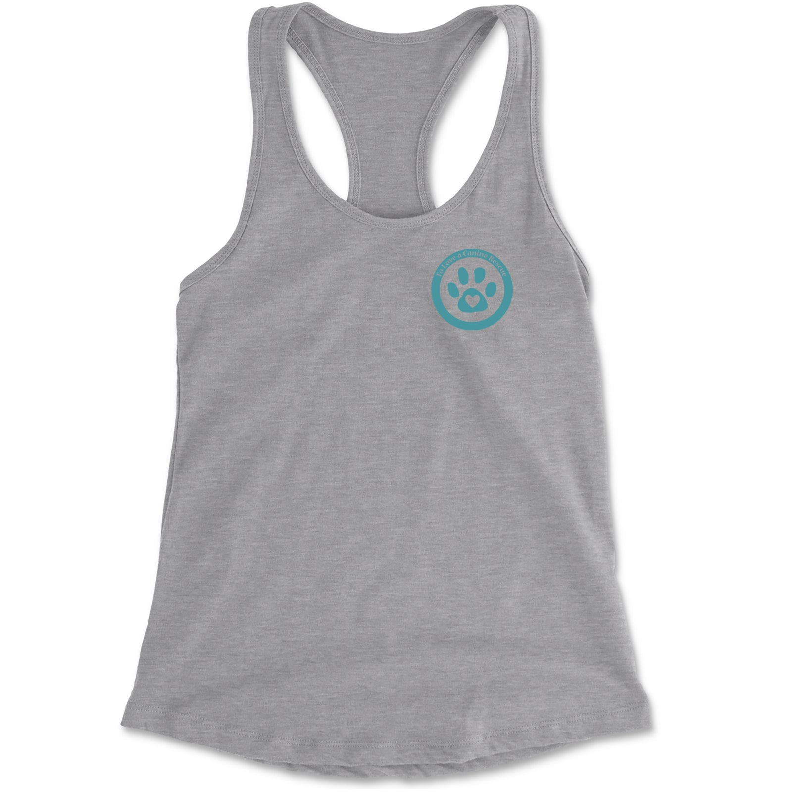 TLC To Love a Canine Dog Rescue Teal Racerback Tank Top for Women Black