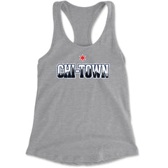 Chicago Chi-Town City Pride Racerback Tank Top for Women Heather Grey