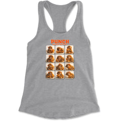 Punch Play Hard Love Harder Racerback Tank Top for Women Heather Grey