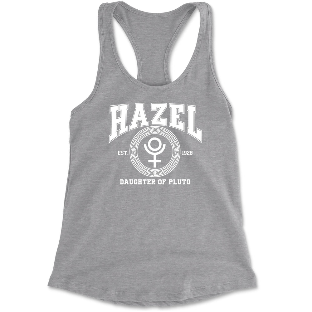 Hazel Daughter of Pluto Roman Gold Racerback Tank Top for Women Heather Grey