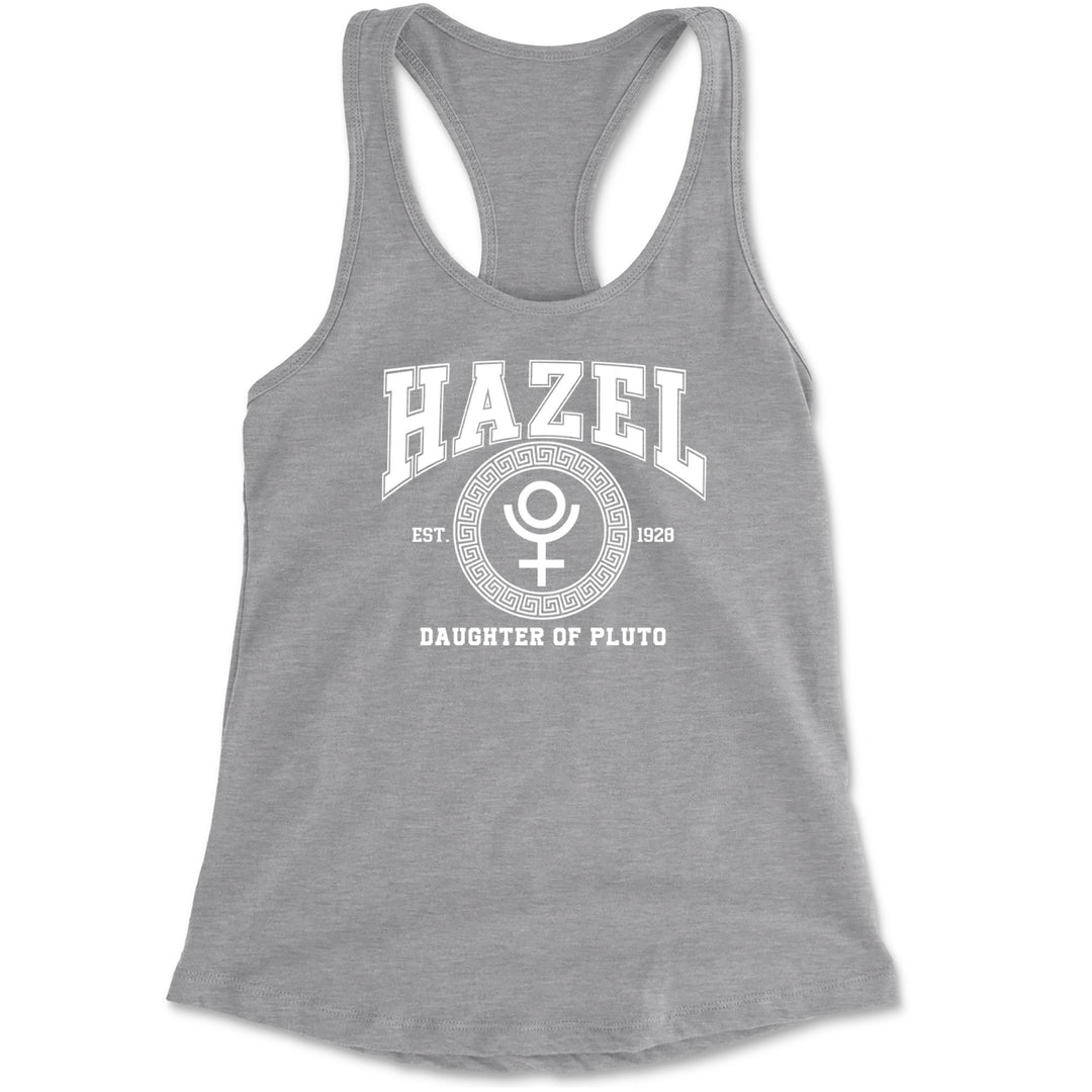 Hazel Daughter of Pluto Roman Gold Racerback Tank Top for Women Heather Grey