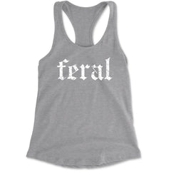 Feral Club Rat Festival Rave EDM Racerback Tank Top for Women Heather Grey