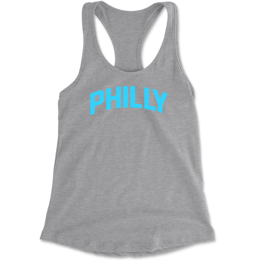 Philly Philadelphia Pride Racerback Tank Top for Women Heather Grey