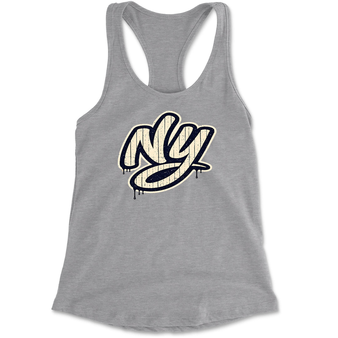 NYC New York City Grunge Street Racerback Tank Top for Women Heather Grey