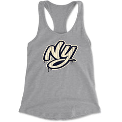 NYC New York City Grunge Street Racerback Tank Top for Women Heather Grey