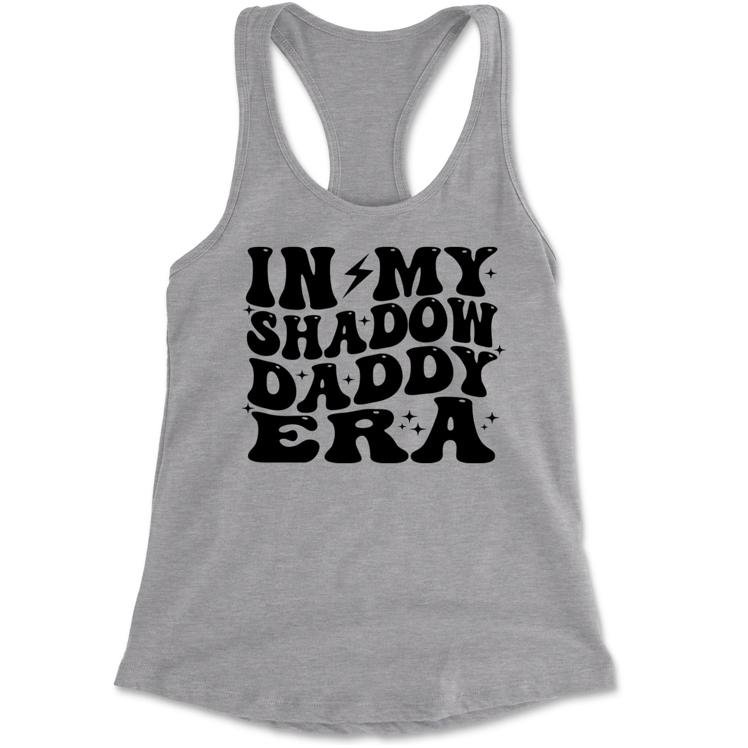 In My Shadow Daddy Era Romantasy Racerback Tank Top for Women Heather Grey
