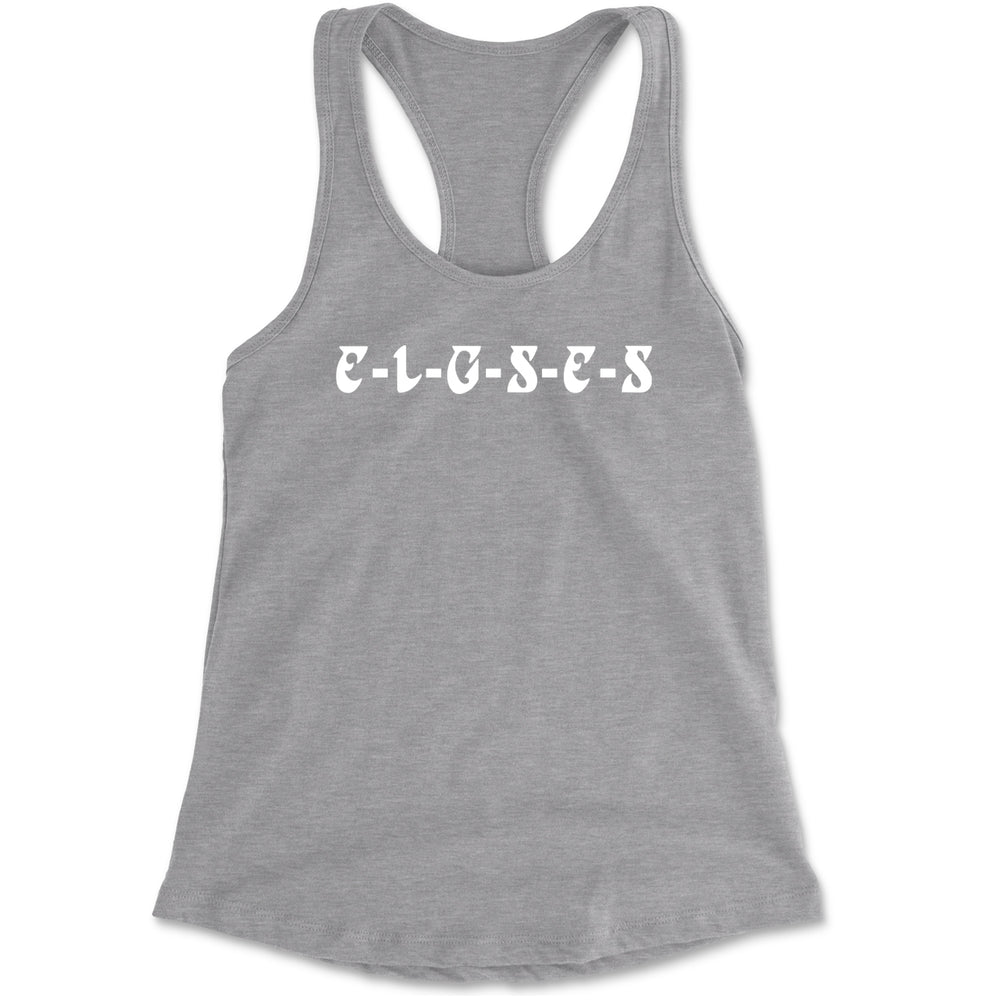 E-L-G-S-E-S Eagles Chant Racerback Tank Top for Women Heather Grey