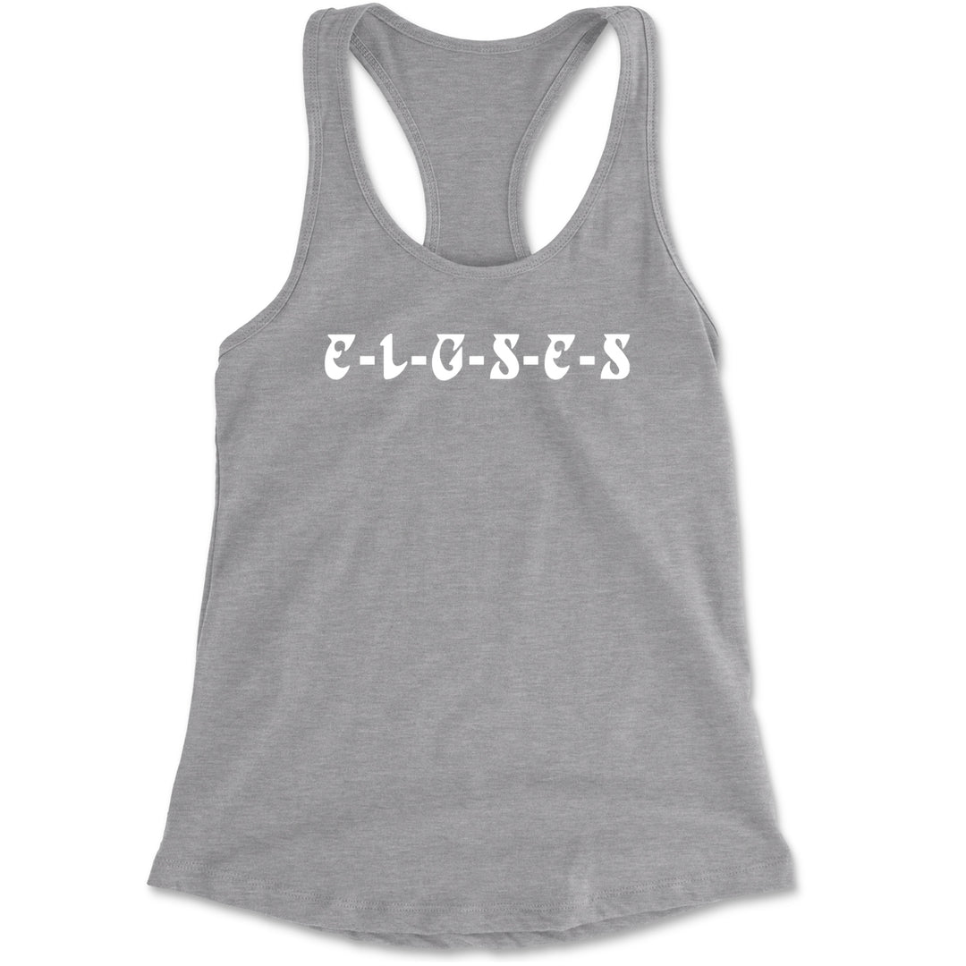 E-L-G-S-E-S Eagles Chant Racerback Tank Top for Women Heather Grey