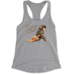 Punch Brave Together Stuffed Animal Racerback Tank Top for Women Heather Grey