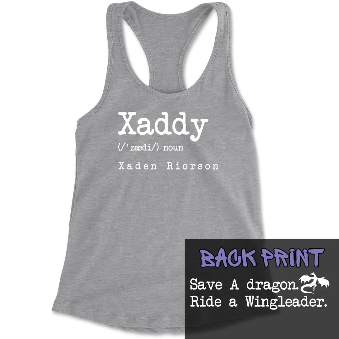 Xaddy Save A Dragon Ride A Wingleader Racerback Tank Top for Women Heather Grey