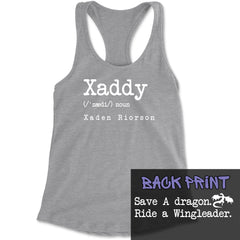 Xaddy Save A Dragon Ride A Wingleader Racerback Tank Top for Women Heather Grey