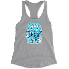 67 Brainrot Meme Slang Racerback Tank Top for Women Heather Grey