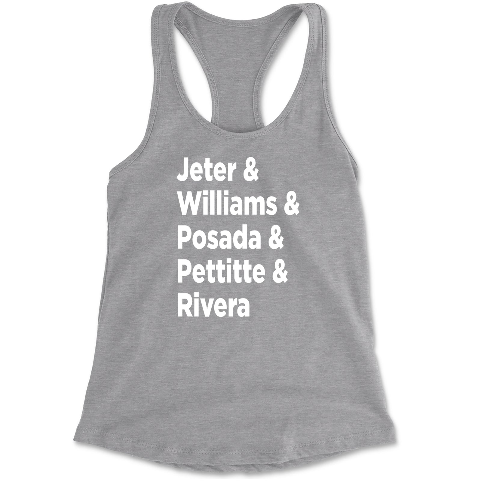 Jeter & Williams & Posada & Pettitte & Rivera Racerback Tank Top for Women Black