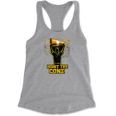 Hoist The Cone Pittsburgh Pride Racerback Tank Top for Women Heather Grey