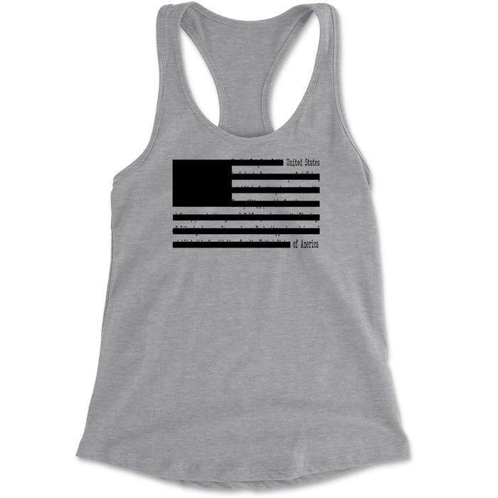 Redacted American Flag Racerback Tank Top for Women