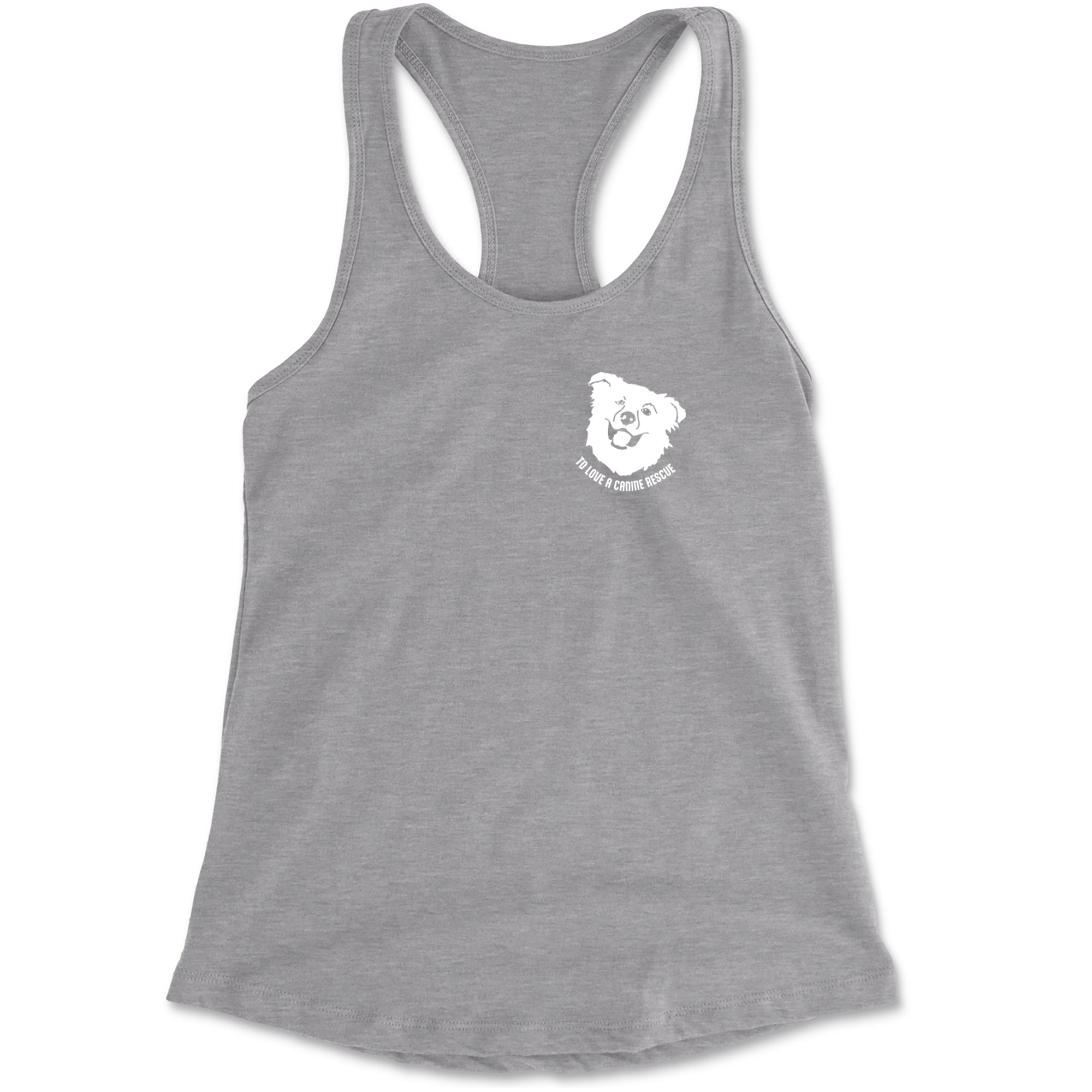 TLC Chelsea's Barking Back Racerback Tank Top for Women Heather Grey