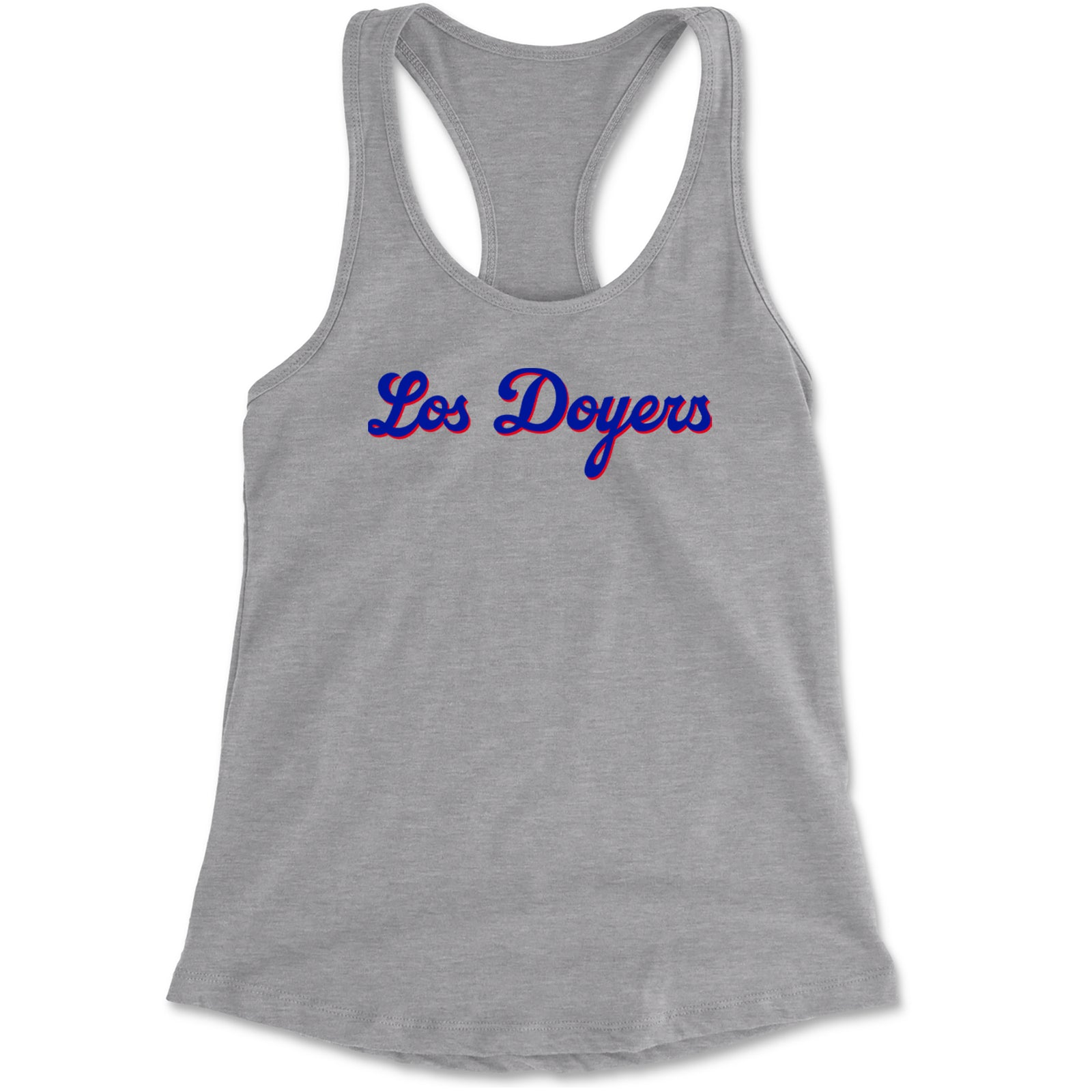 Los Doyers LA Baseball Racerback Tank Top for Women Heather Grey