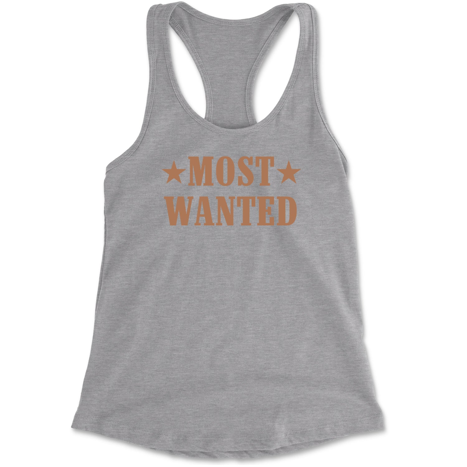 Most Wanted Cowboy Racerback Tank Top for Women Heather Grey