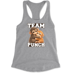 Team Punch Panchi-kun Monkey Racerback Tank Top for Women Heather Grey
