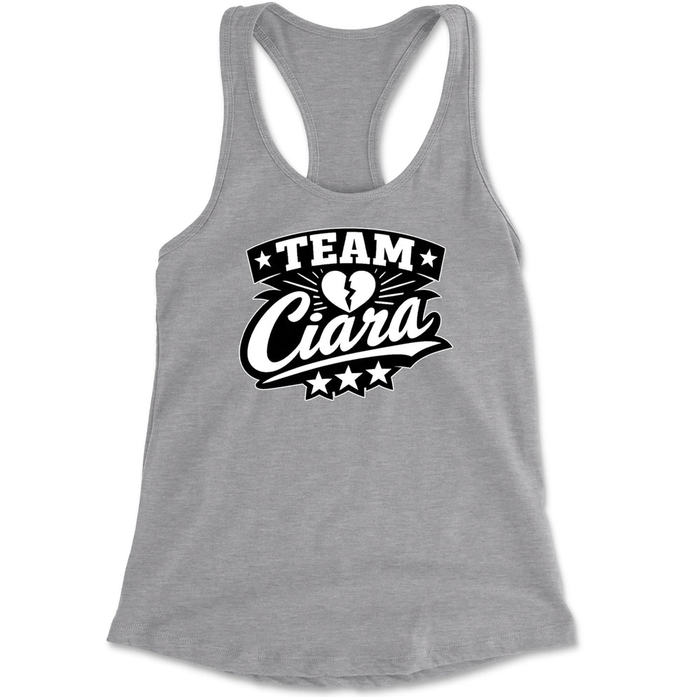 Team Ciara Scamanda Broken Heart Racerback Tank Top for Women Heather Grey