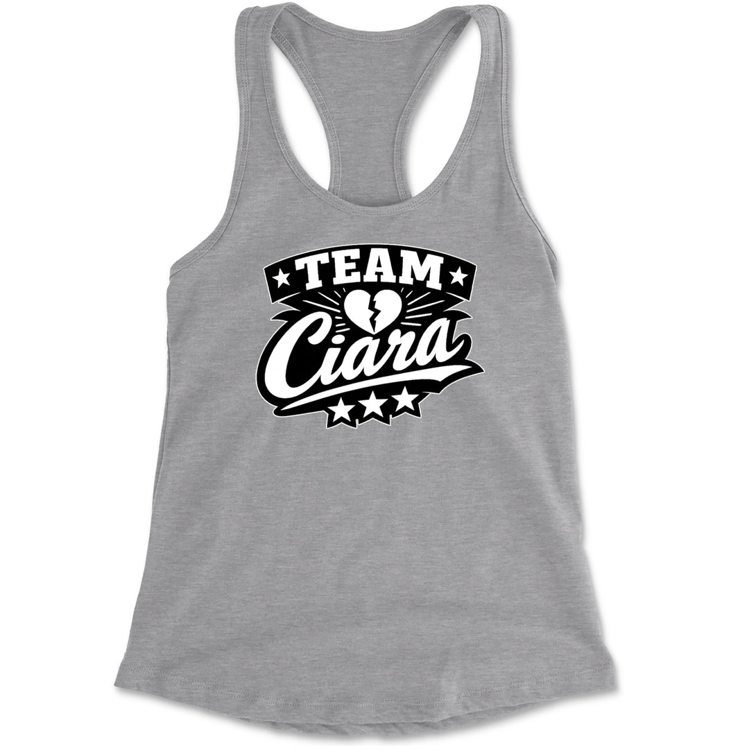 Team Ciara Scamanda Broken Heart Racerback Tank Top for Women Heather Grey