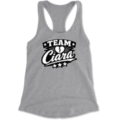 Team Ciara Scamanda Broken Heart Racerback Tank Top for Women Heather Grey