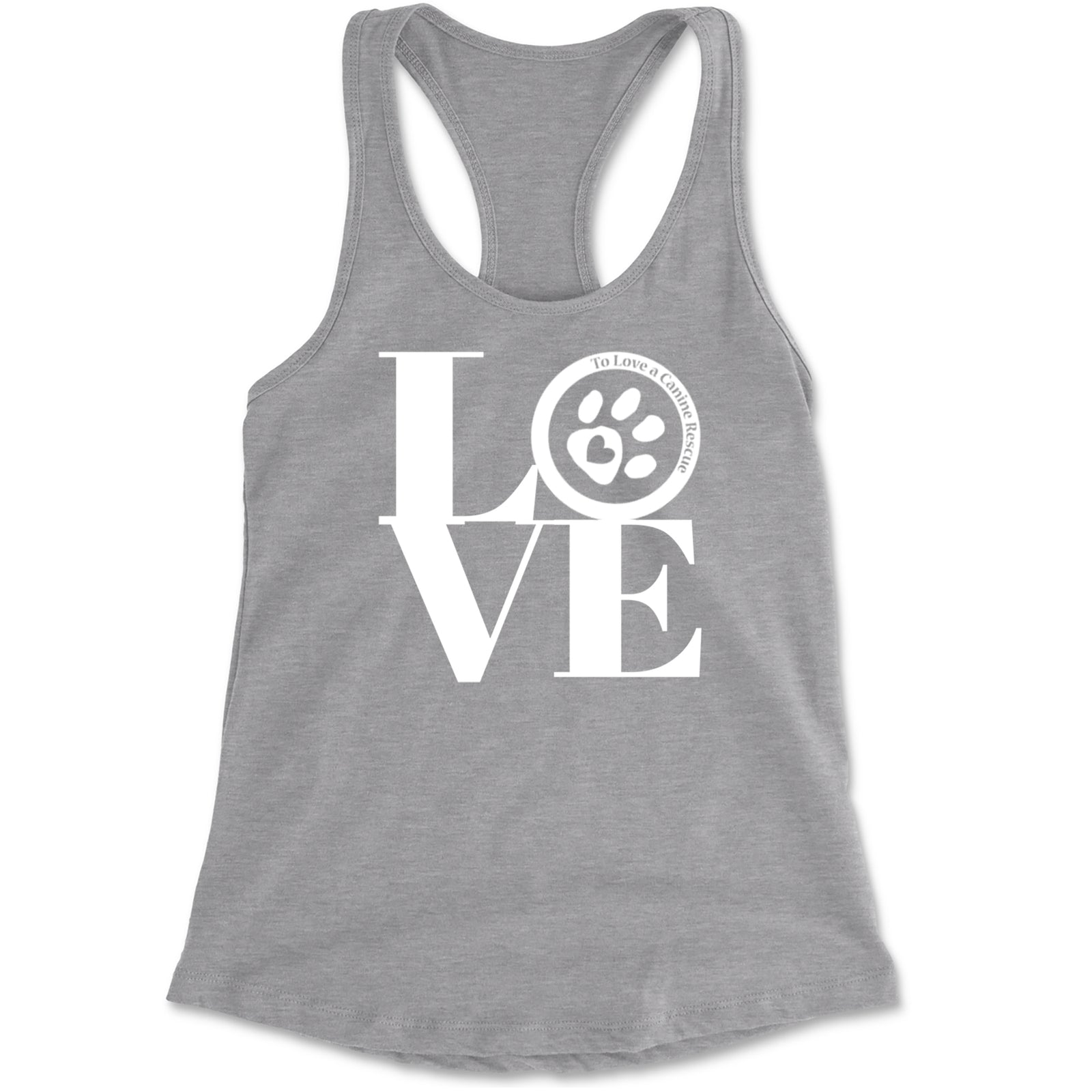 TLC LOVE Dog Rescue Racerback Tank Top for Women Black