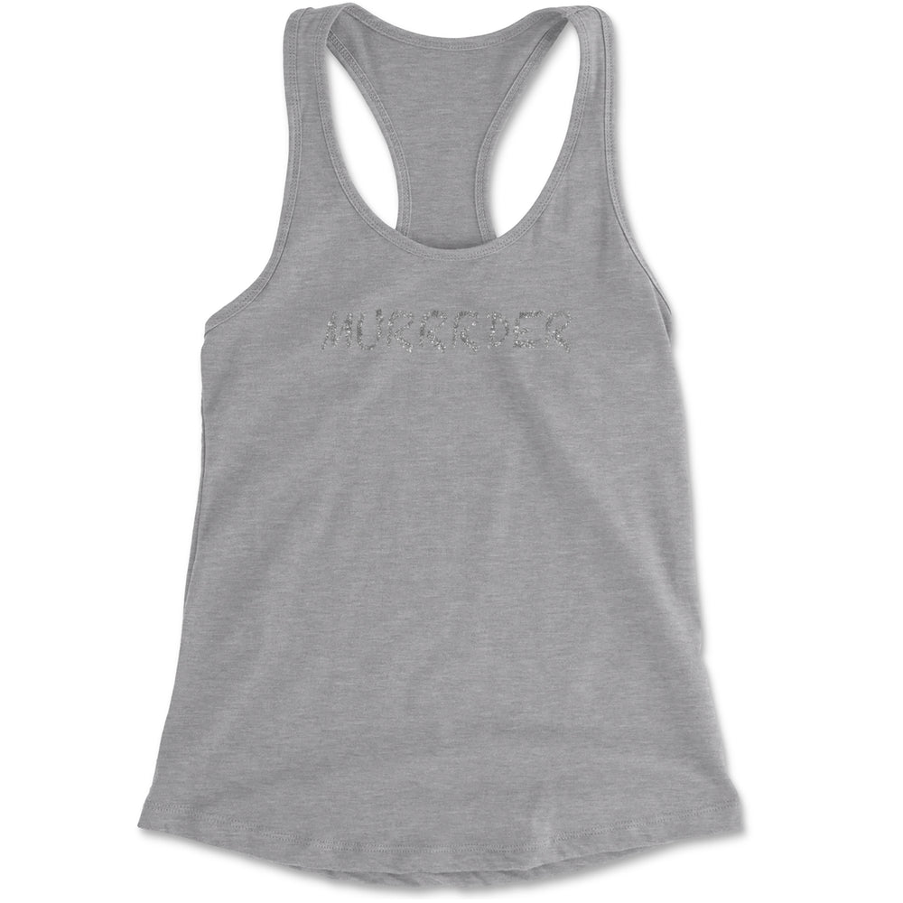 Murrrder Glitter Traitor Racerback Tank Top for Women Heather Grey