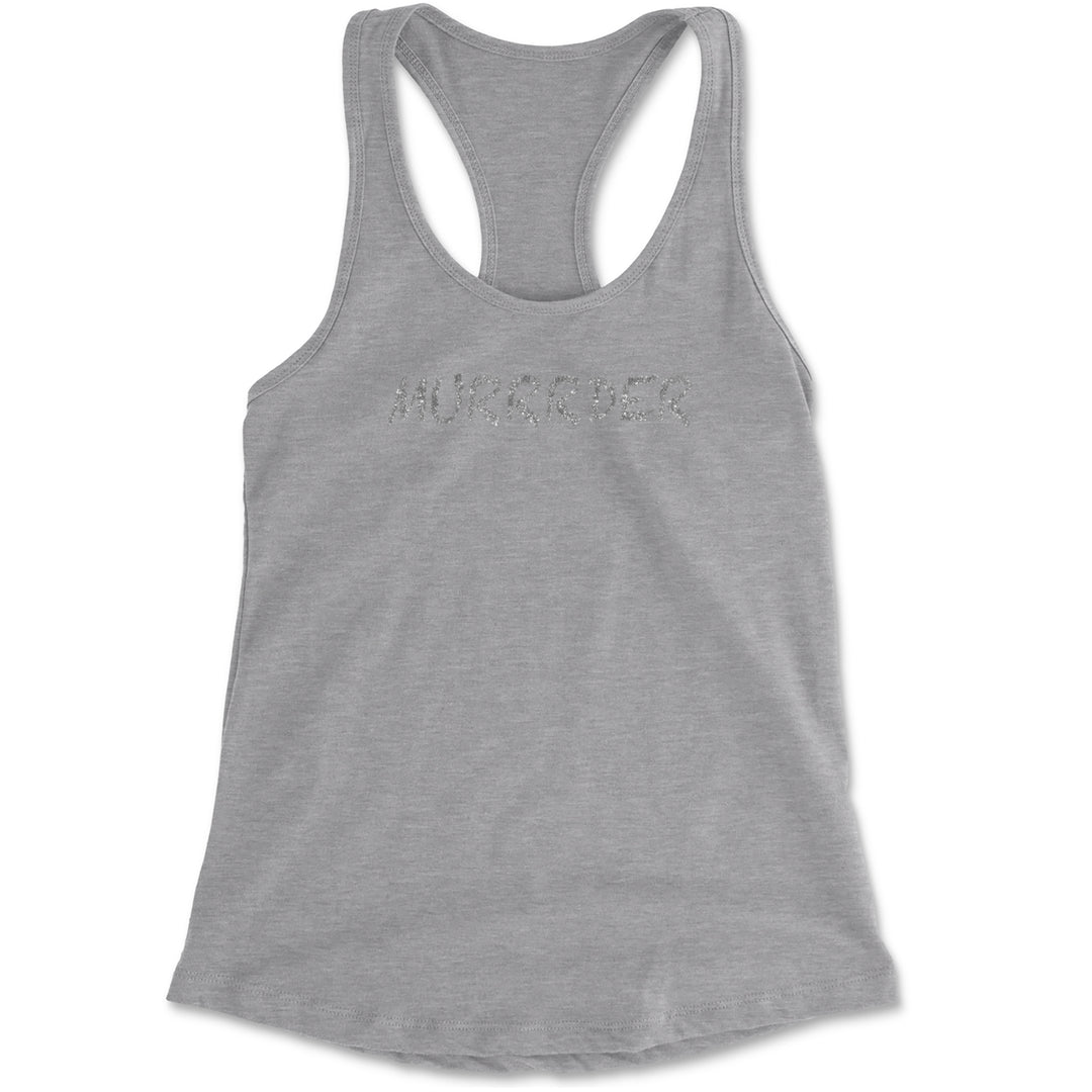 Murrrder Glitter Traitor Racerback Tank Top for Women Heather Grey