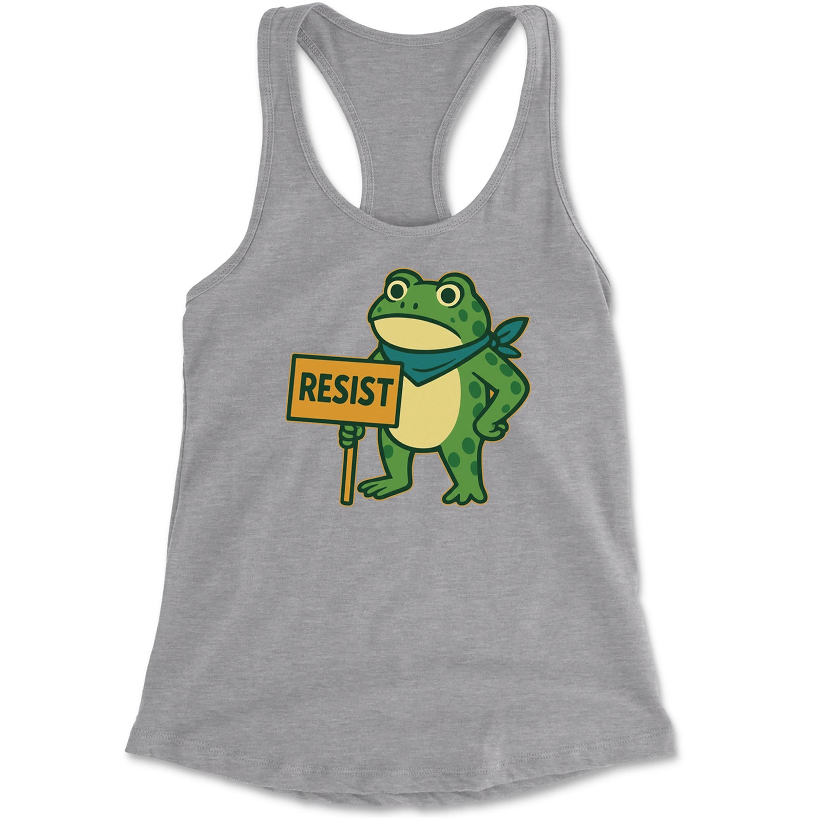 Sign Resist Meme Frog Protest Racerback Tank Top for Women Black