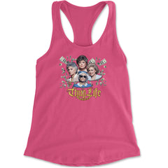 Golden Chain Thug Life Girls Racerback Tank Top for Women Hot Pink