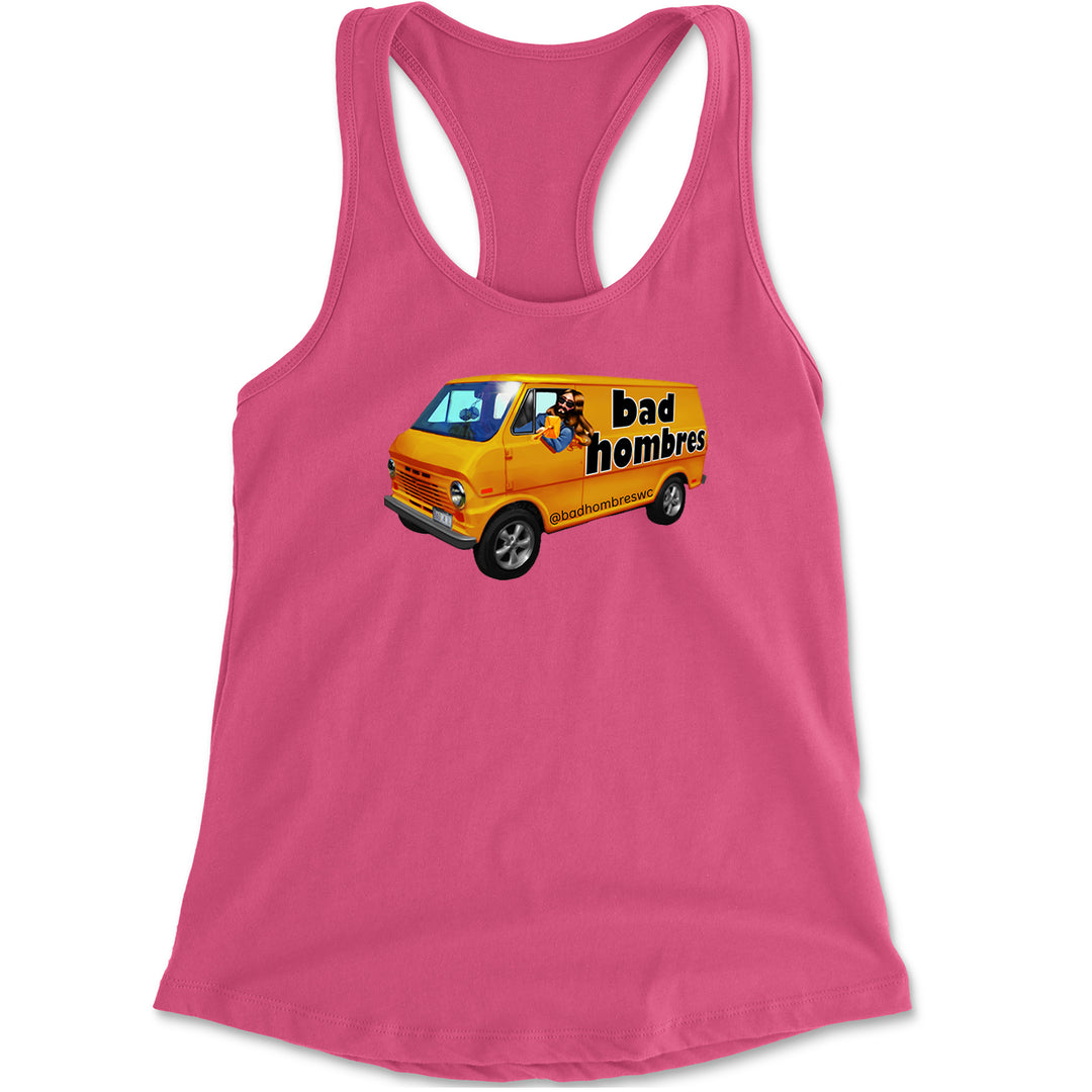 Bad Hombres Van West Chester Band Racerback Tank Top for Women Hot Pink