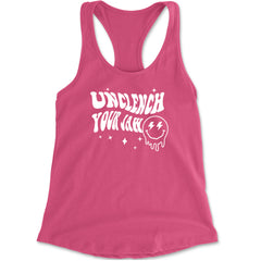 Unclench Your Jaw Festival Rave EDM Racerback Tank Top for Women Hot Pink
