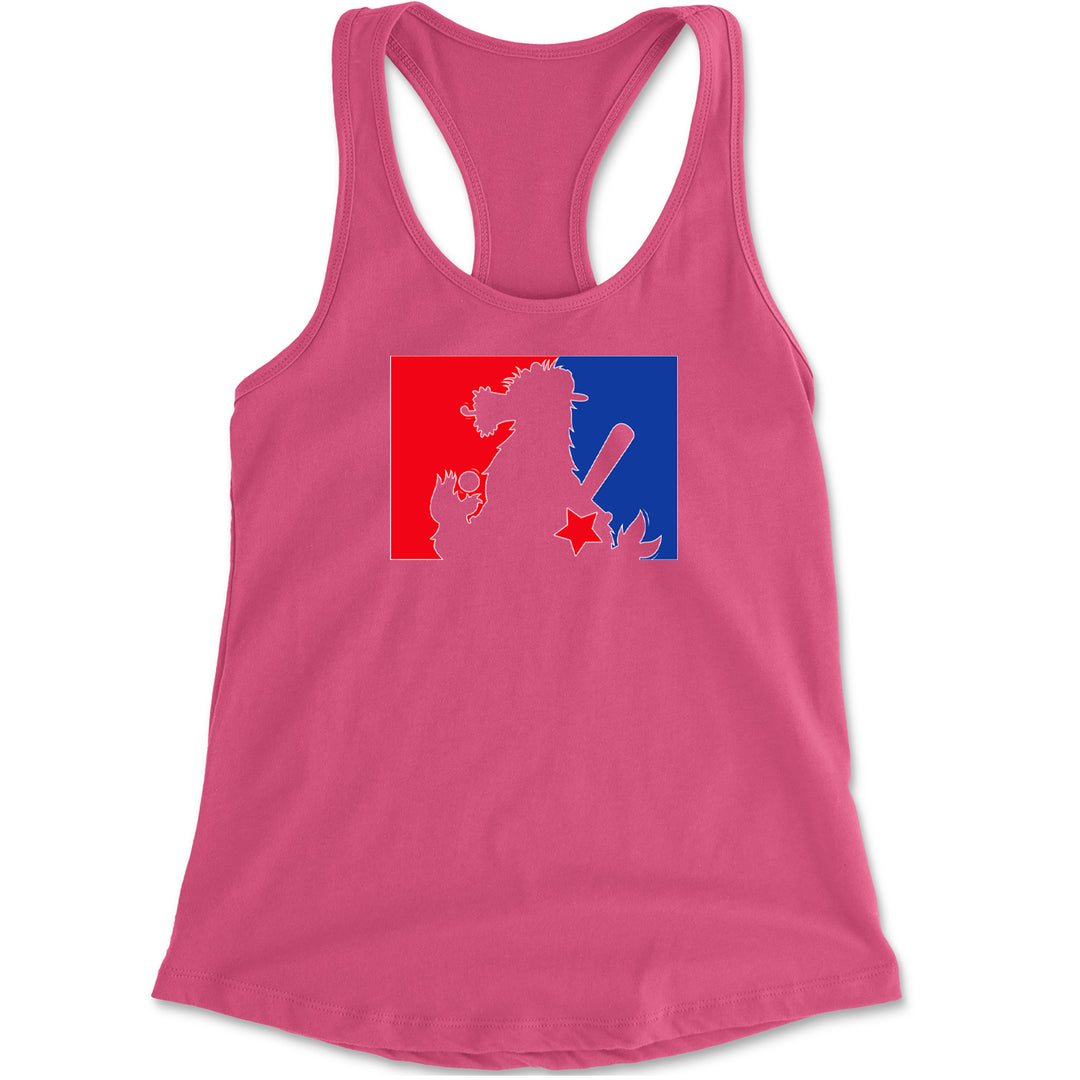 Philly Baseball Phan graphic on Women's Lightweight Racerback Tank in Hot Pink