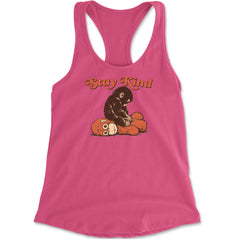 Punch Stay Kind Macaque Racerback Tank Top for Women Hot Pink