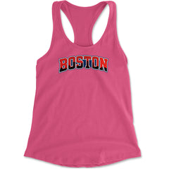 Boston City Pride Skyline Racerback Tank Top for Women Hot Pink