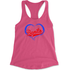 Benito Heart Puerto Rico Racerback Tank Top for Women Hot Pink