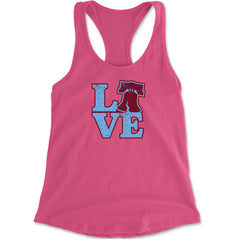 Love Philly Liberty Bell Racerback Tank Top for Women Hot Pink