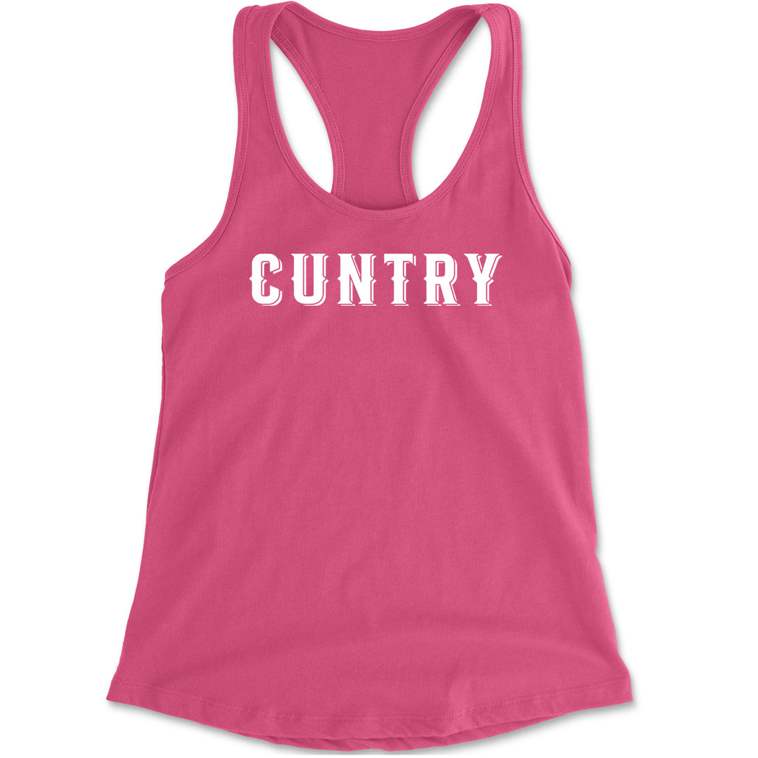 Cuntry Been Country Cowboy Racerback Tank Top for Women Hot Pink
