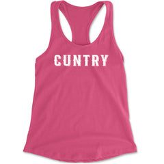 Cuntry Been Country Cowboy Racerback Tank Top for Women Hot Pink