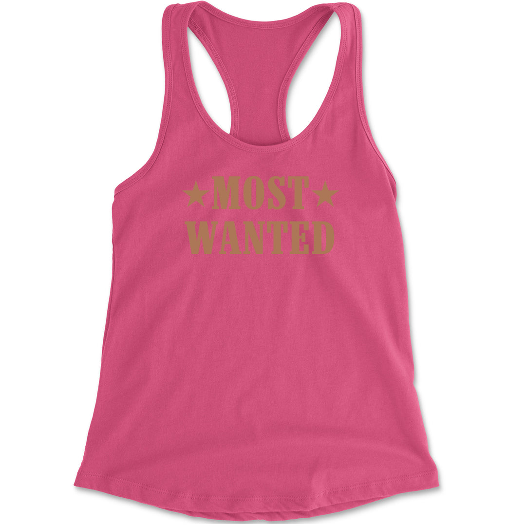 Most Wanted Cowboy Racerback Tank Top for Women Hot Pink