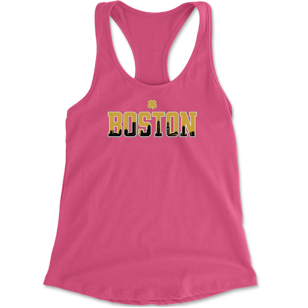 Boston City Pride Irish Racerback Tank Top for Women Hot Pink
