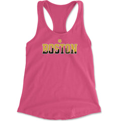 Boston City Pride Irish Racerback Tank Top for Women Hot Pink