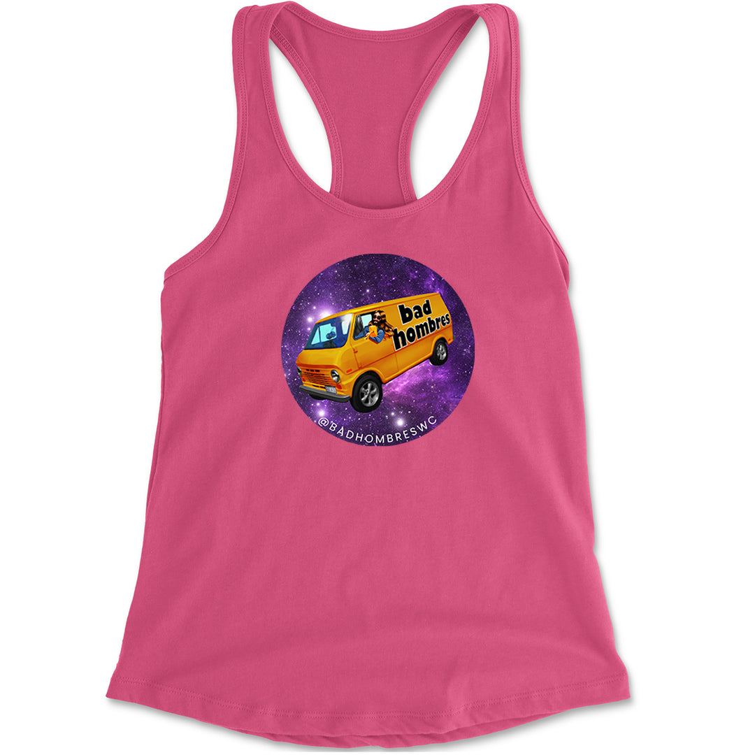 Bad Hombres Space West Chester Band Racerback Tank Top for Women Hot Pink