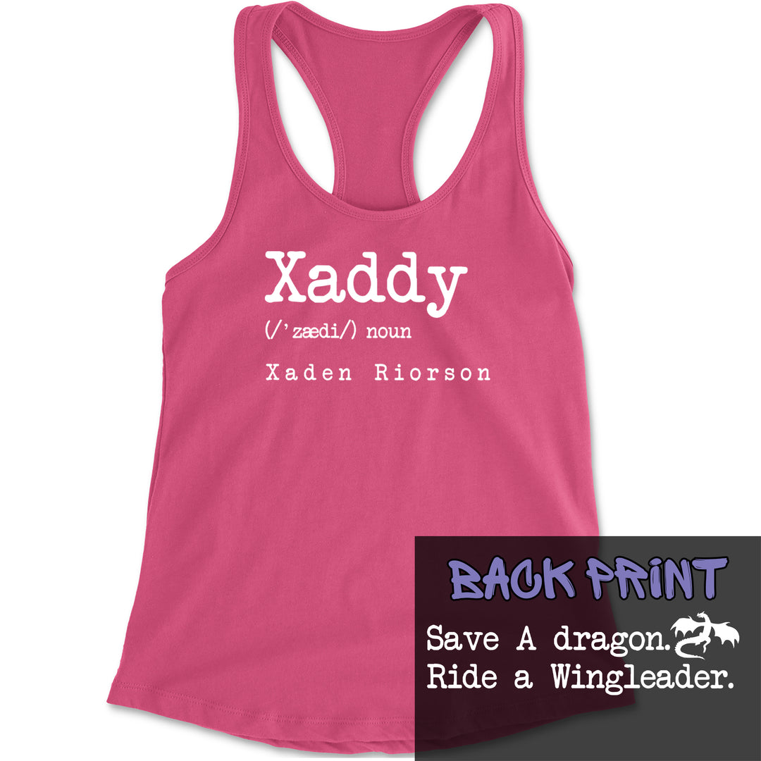 Xaddy Save A Dragon Ride A Wingleader Racerback Tank Top for Women Hot Pink
