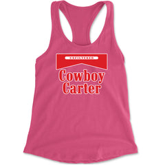 Cowboy Karter Country Act Two Racerback Tank Top for Women Hot Pink