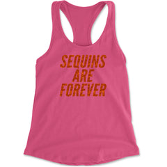 Sequins Are Forever Retro Glam Racerback Tank Top for Women Hot Pink