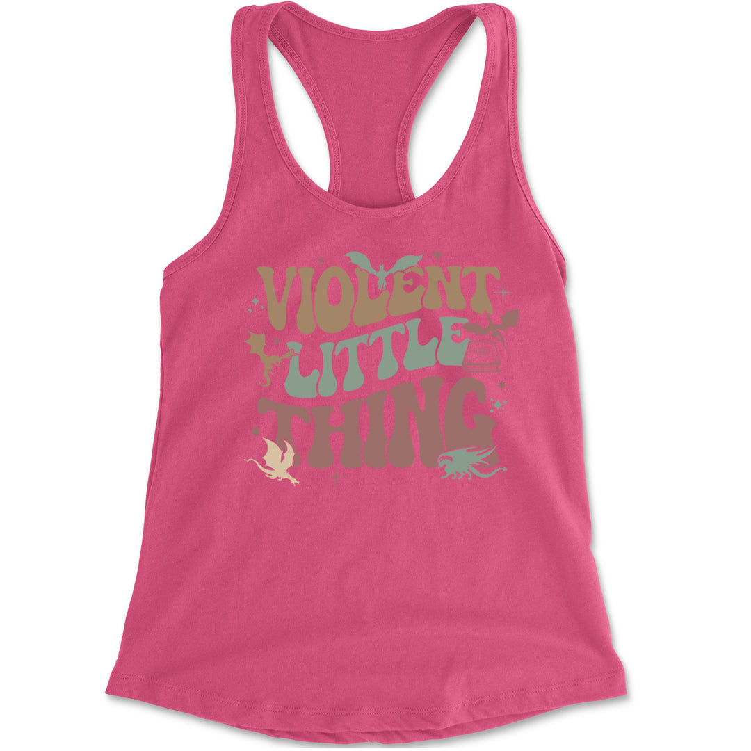 Violent Little Thing Dragon Racerback Tank Top for Women Hot Pink