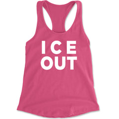 Ice Out Protest Racerback Tank Top for Women Hot Pink